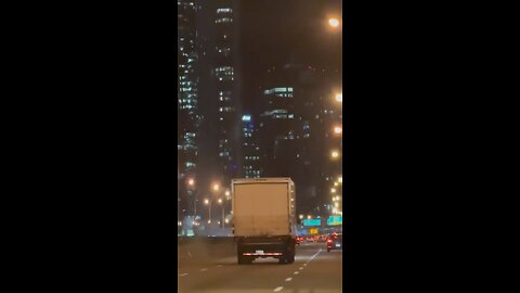 Truck with no lights on in Toronto