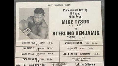 Mike Tyson vs. Sterling Benjamin (Destroyed In Seconds)(1985-11-01)