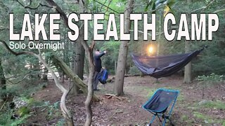 Lake Stealth Camp - Overnight Solo Hammock Camping - Fishing