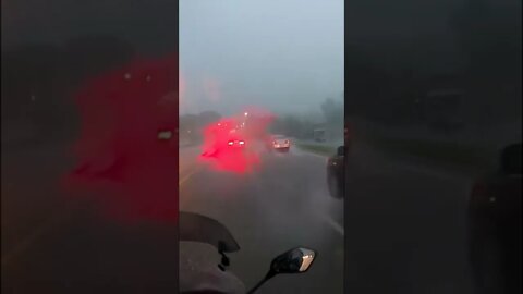 biker caught lightning strike on camera...