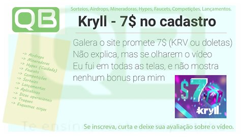 Airdrop - Kryil - 7$ de KRL ou USD - Não sei!