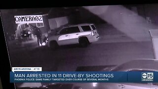 Man arrested in connection to 11 drive-by shootings in Phoenix