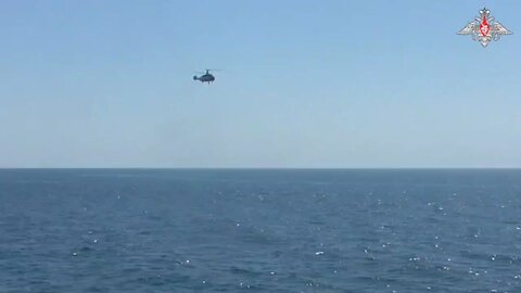 Russian navy destroys a drifting Ukrainian mine in the black sea today