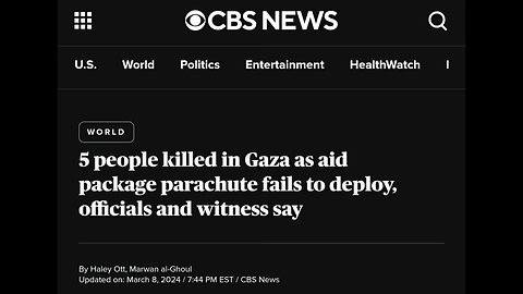 US Aid air-drop kills 5 and injures more in Gaza. Parachute did not open. But let's yell at Israel!