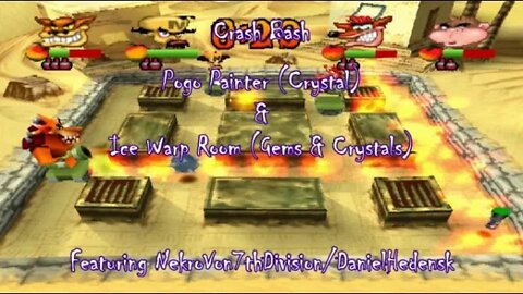 Crash Bash: Pogo Painter Crystal and Ice Warp Room Gems/Crystals