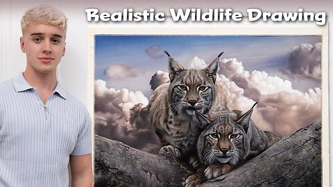 Epic Lynx Wildlife & Clouds Art - Soft Pastels & Pastel Pencils - Tutorial