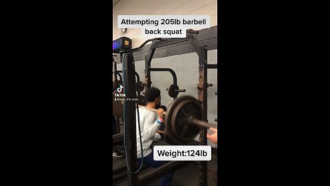 Attempting 205lb barbell back squat