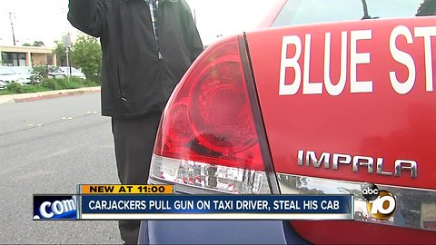 Carjackers pull gun on taxi driver and steal his cab