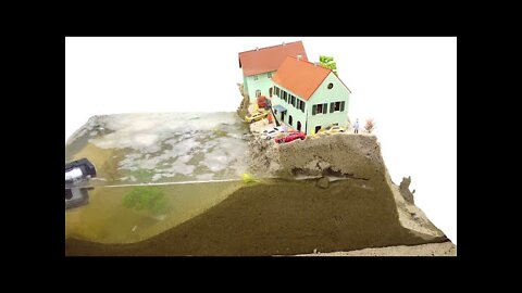 Original Video Of Flood And Dam Breach Experiment - New Mini Town Model