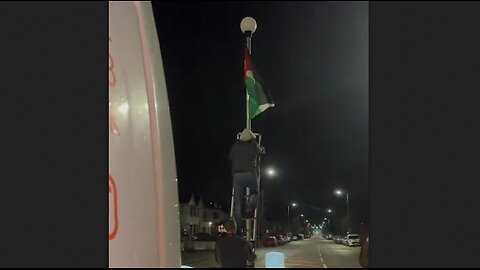 Brits taking down Palestinian flags in London