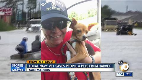 Local Navy vet saves people, pets from Hurricane Harvey