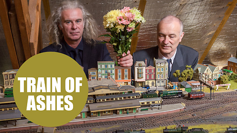 Model railway enthusiast is commemorated by his family by being put in his model train