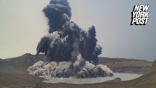 Huge black ash spews from Taal Volcano in Philippines