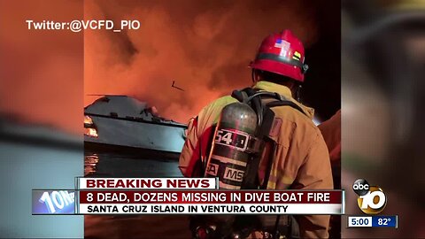 8 dead, dozens missing in dive boat fire