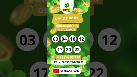 🍀 Resultado DIA DE SORTE 755 | 09/05/23 | Sentindo Sorte #shorts