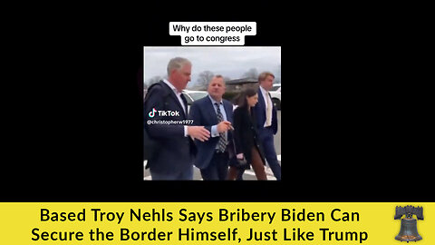 Based Troy Nehls Says Bribery Biden Can Secure the Border Himself, Just Like Trump