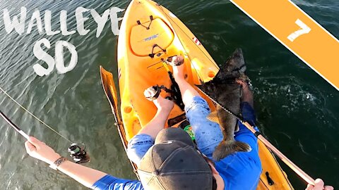 KAYAK-ONLY LAKE WALLEYE FISHING - South Dakota Secret Lake Produces Big