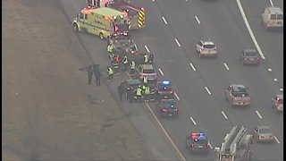 Lanes blocked on I-90 WB at Lorain after car on its roof