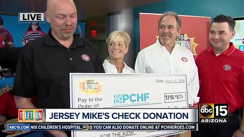 Jersey Mike's makes donation to PCH Telethon hosted by ABC15