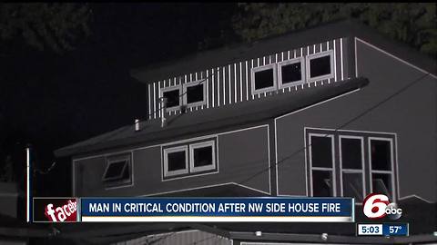 hospitalized in fire on Indianapolis' northwest side