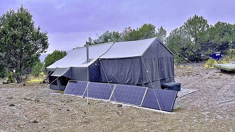 Preparing for the First BIG Snow Storm Living Off Grid All Winter in a Canvas Tent