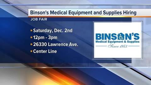 Workers Wanted: Binson's Medical Equipment and Supplies is hiring