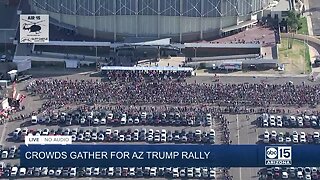 Crowds are gathering in anticipation for Trump's rally in Phoenix tonight