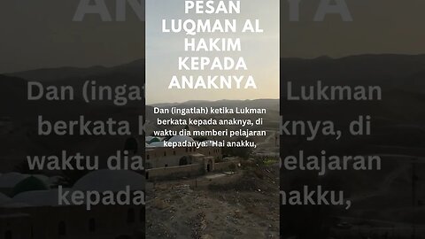 QUOTES ISLAMI:TAHUKAH KAMU PESAN LUQMAN AL HAKIM KE ANAKNYA?#shorts #shortsfeed #shortsquotes