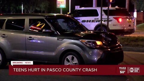 Two teens flown to hospital after car vs pedestrian crash in Pasco County