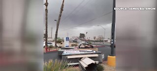 Fast moving storm leaves damage in Las Vegas