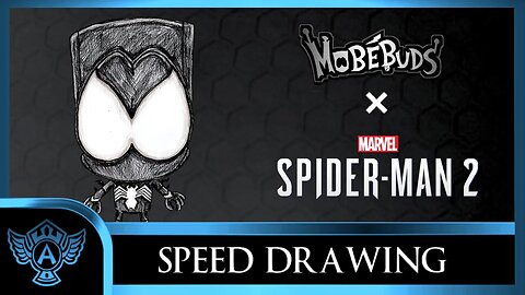 Speed Drawing: MobéBuds - Spider-Man 2 PS5: Black Spider-Man | A.T. Andrei Thomas #Drawing