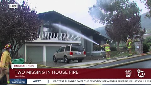 2 missing after fire destroys La Jolla home