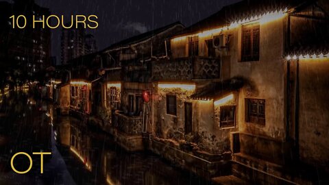 Stormy Night on the Canal | Relaxing Rain & Thunder Sounds | Study | Sleep | 10 HOURS Ambience