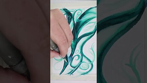 Green Ink Vine Part 4 - final #abstract, #Inkart ,#vines , #Doodle, #painting, #art, Colourshift