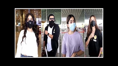 Janhvi Kapoor, Arjun Kapoor, Tara Sutaria & Rashmika Mandanna Snapped At The Airport