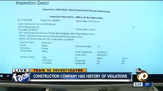 Construction company has history of violations