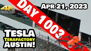 NEW OPENING AT GIGA TEXAS FOR CYBER MACHINES! - Tesla Gigafactory Austin 4K Day 1003 -4/21/23-Tesla