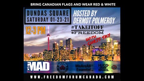 Toronto Dundas square rally jan 23 2021 12pm to 3pm