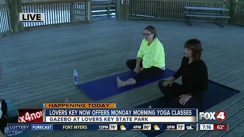 Lovers Key now offers Monday morning yoga classes - 7am live report