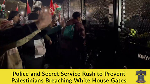 Police and Secret Service Rush to Prevent Palestinians Breaching White House Gates