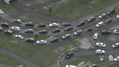 Long lines form outside Palm Beach County coronavirus testing site