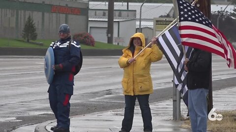 Back the blue flag-waving event gives support to law enforcement