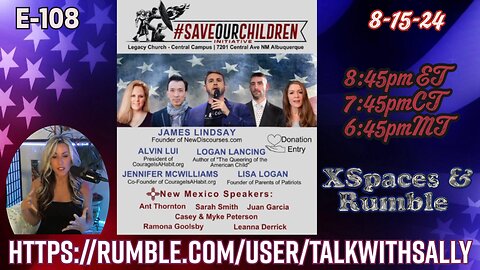 Save Our Children Documentary 8-15-24 (8:45pmET/7:45pmCT/6:45pmMT)