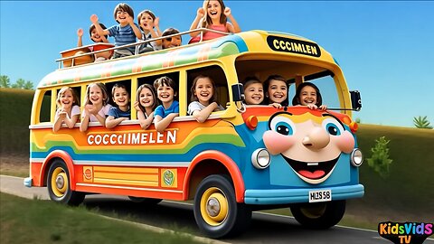 Little wheels on the bus spin round and round [New version] - Nursery Rhymes & Kids Songs | Part-19