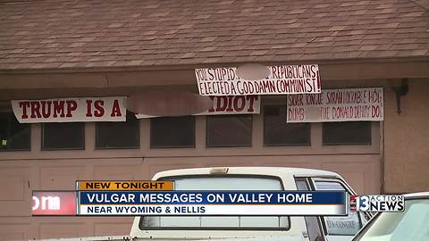 Vulgar messages on Las Vegas home