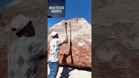 Splitting a huge rock without using heavy machinery #shorts #rock #cool #break