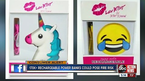 Betsey Johnson power banks sold at Ross, Kohls recalled due to fire hazard