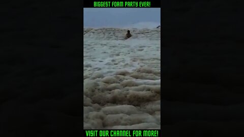 Biggest Foam Party Ever! #Shorts #viral #FoamParty #FoamyWater #OceanFoam #OceanWaterFoam