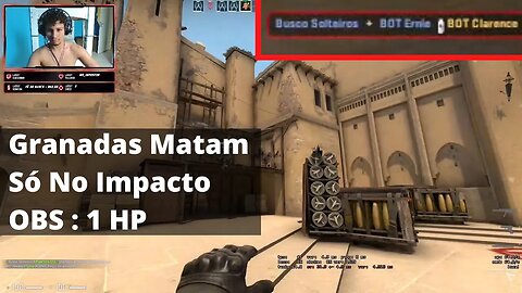 Granadas Matam Só No Impacto, Quem Está Com 1 HP. csgo funny clip / csgo jogadas engraçadas