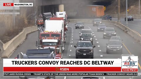 The Peoples Trucker Convoy Enters D.C. Beltway - 3/6/2022